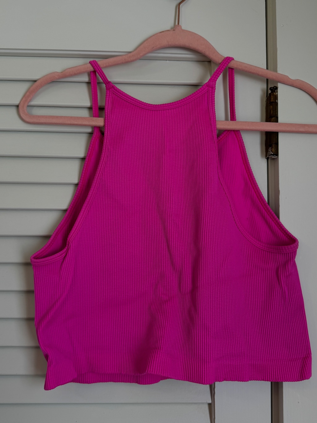 Gap Ribbed Hot Pink High-Neck Tank Top